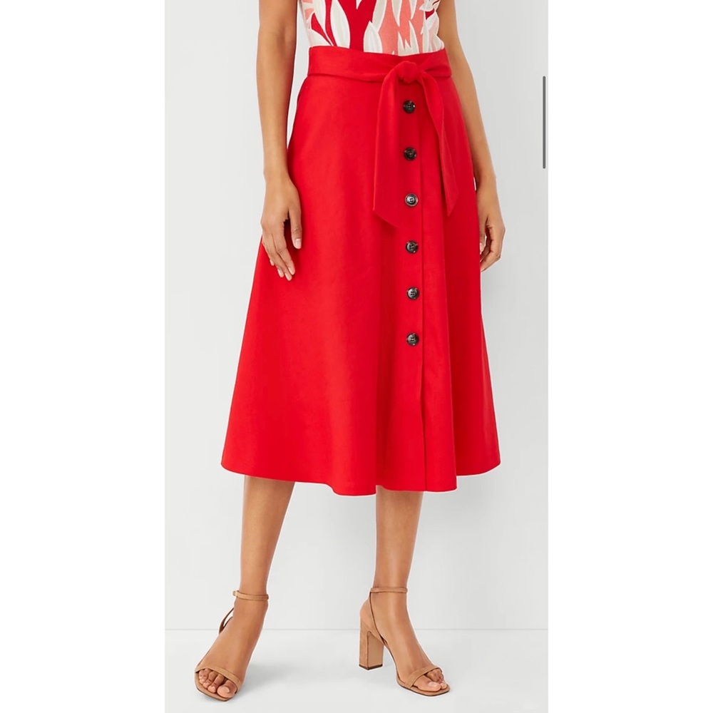 Brand new! Ann Taylor red linen-blend skirt